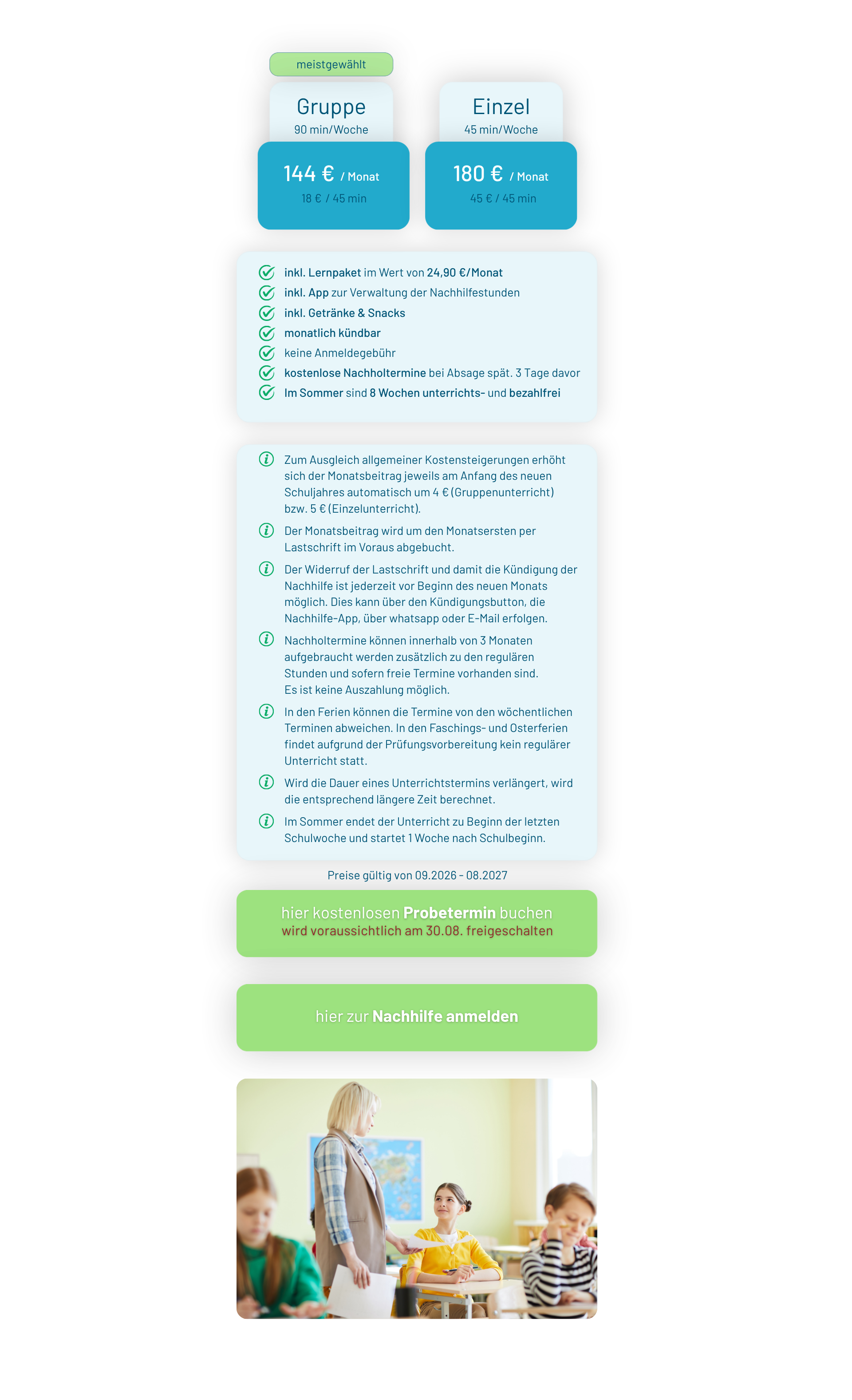 Preisliste 2026-2027